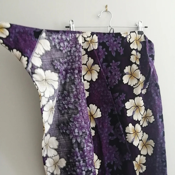 Hilo Hattie Hawaiian Purple Hibiscus Flower Sarong Wrap Skirt Adjustable XS - Picture 6 of 14